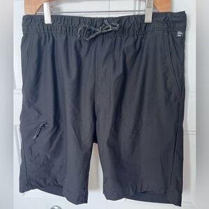 Men's Athletic Black Shorts with Zipper Pocket